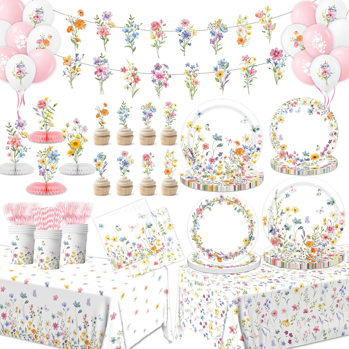 Pymurod Wildflower banner for spring party decor and photos