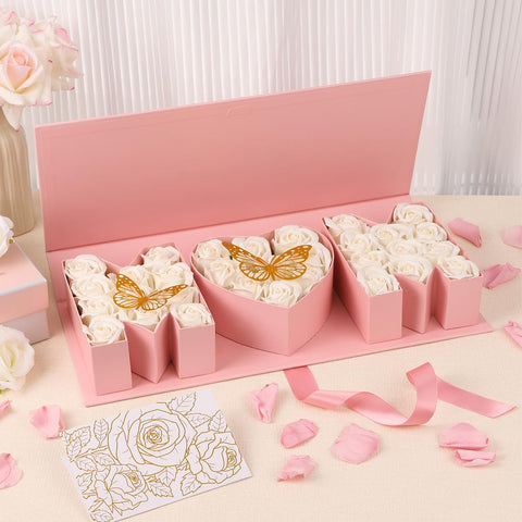 Sturdy cardboard construction of PYQTH flower box protects contents during transport.