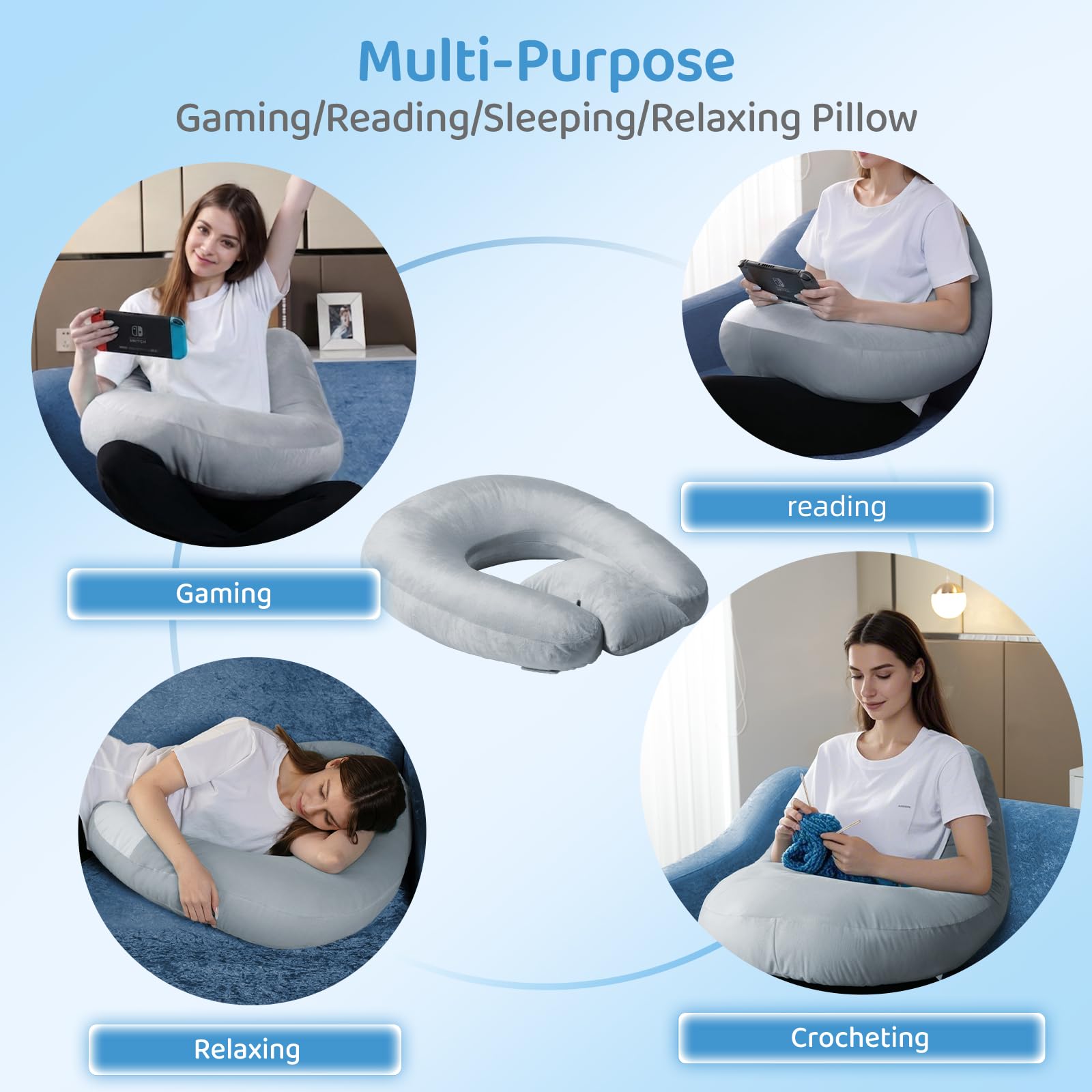 Pyurifai lap pillow creates ample crochet workspace and elbow room