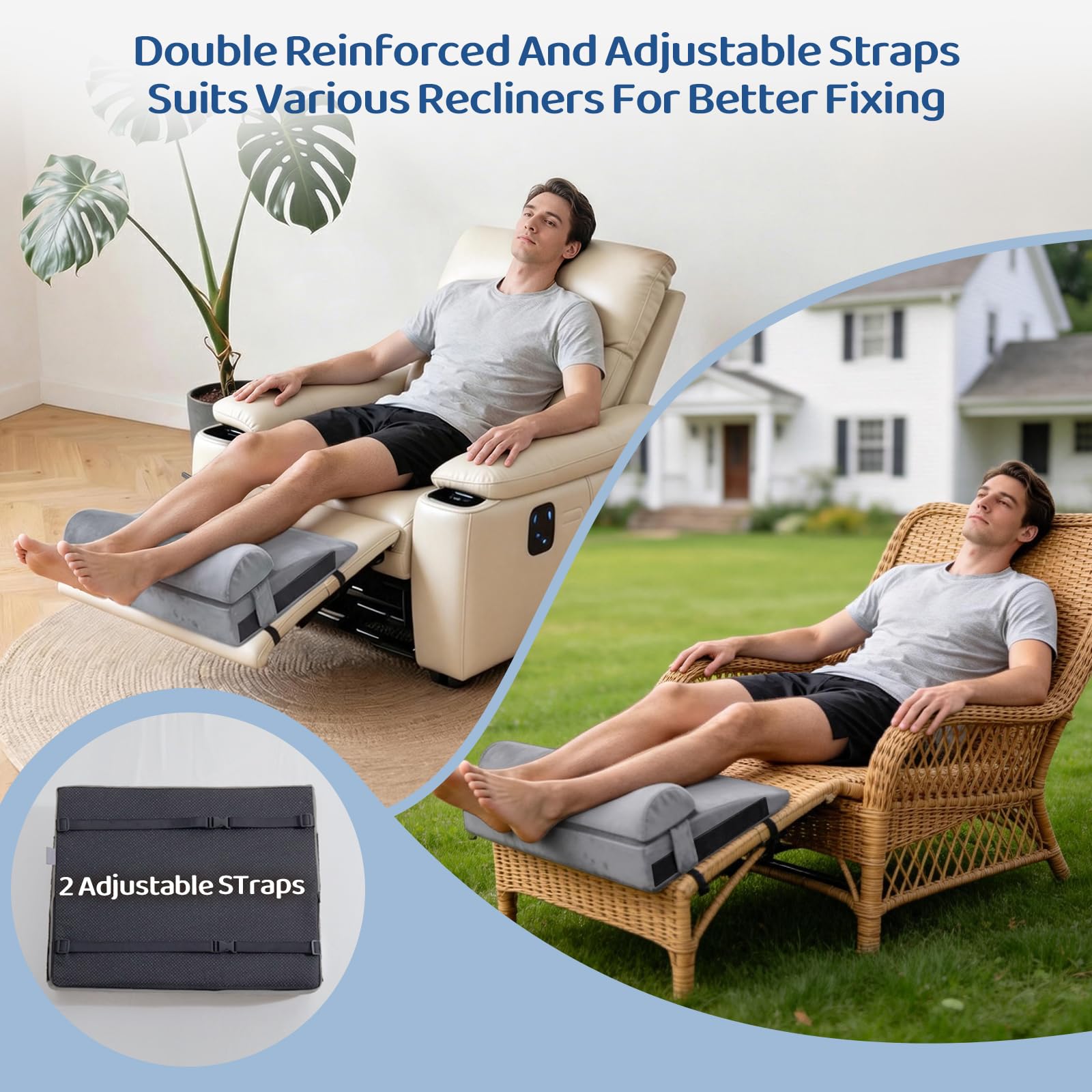 PYURIFAI cushion bottom with silicone particles provides non-slip stability on recliners.