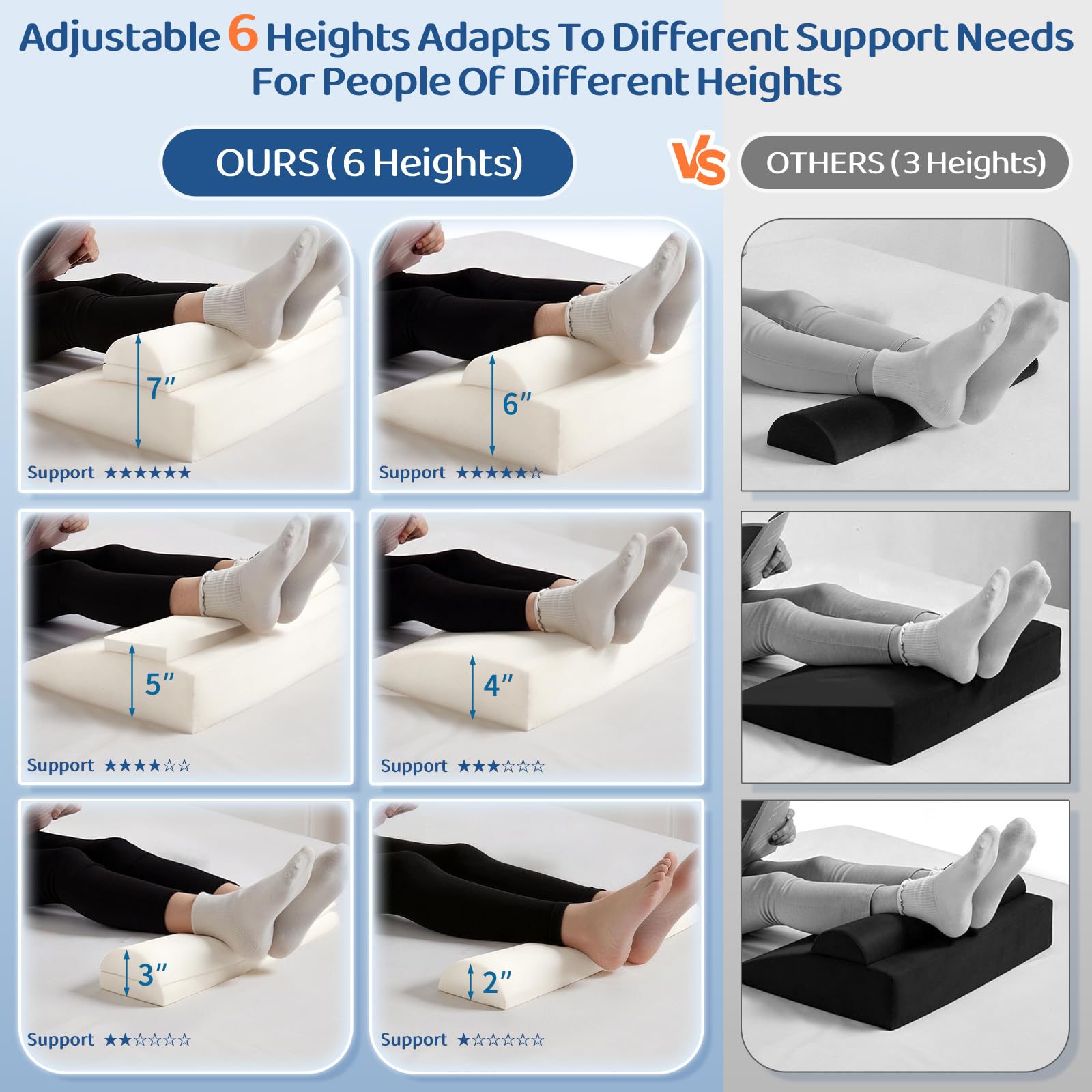 PYURIFAI recliner foot rest cushion secured with buckled straps for stable placement.