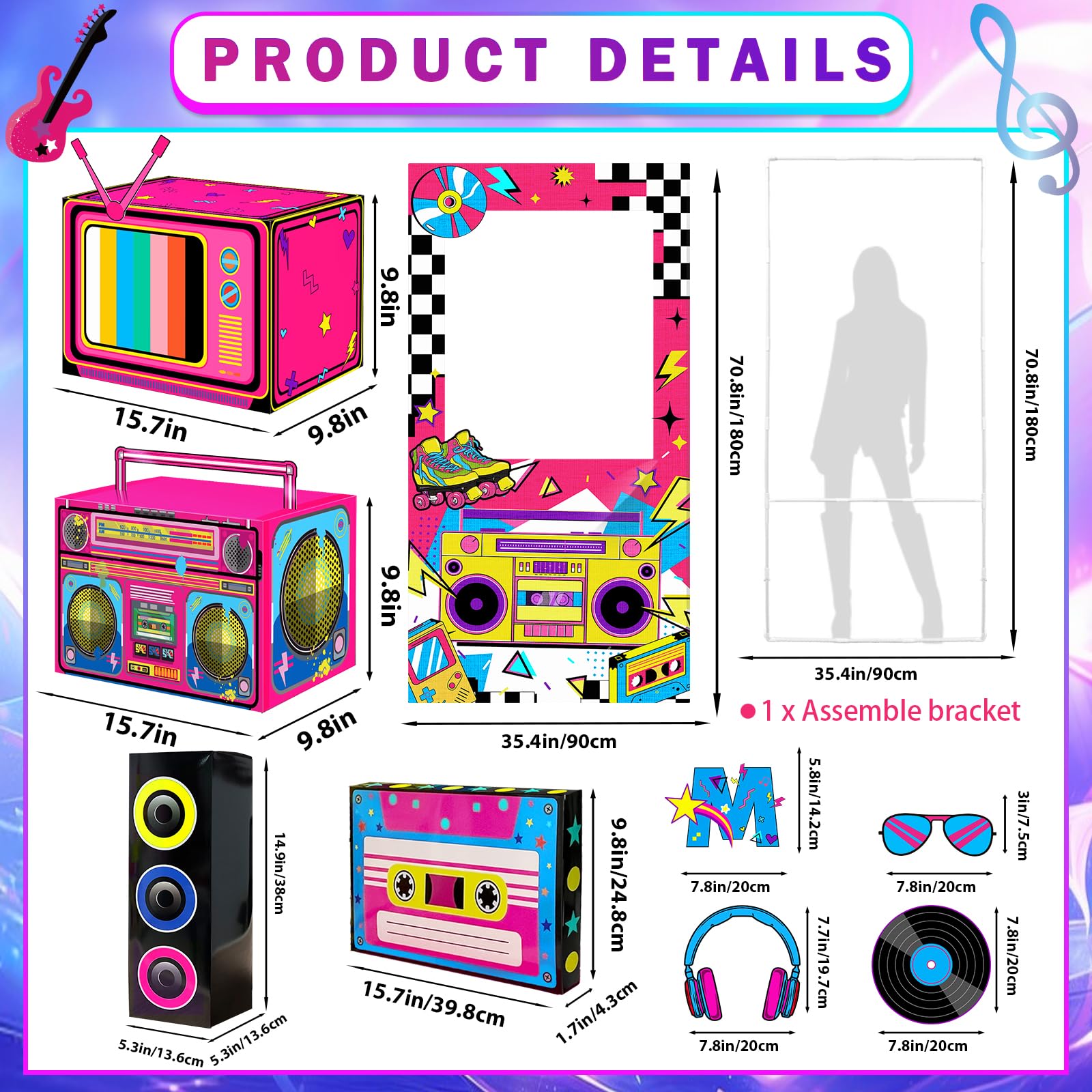 Pzhgoct radio boombox paper boxes add retro flair to party tables