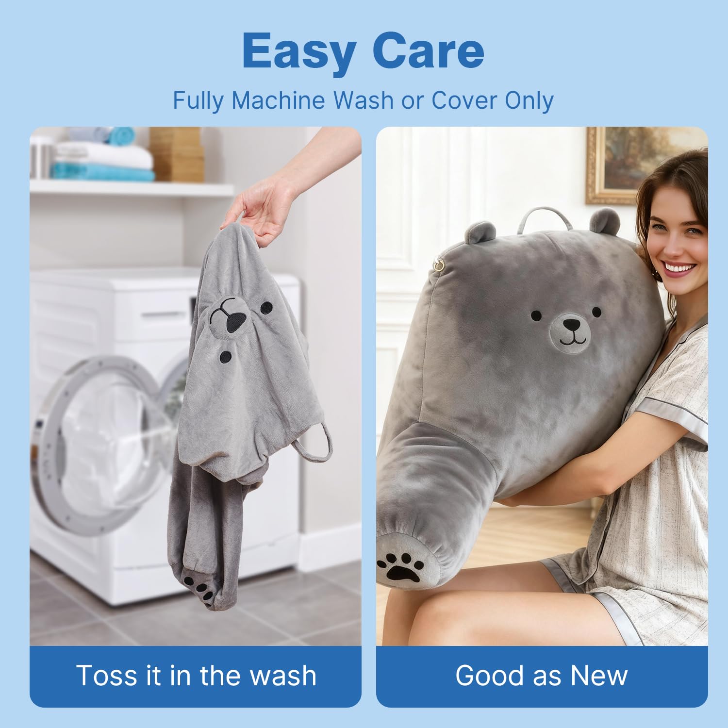 PZT Reading Pillow Plus carry handle for easy room-to-room transport