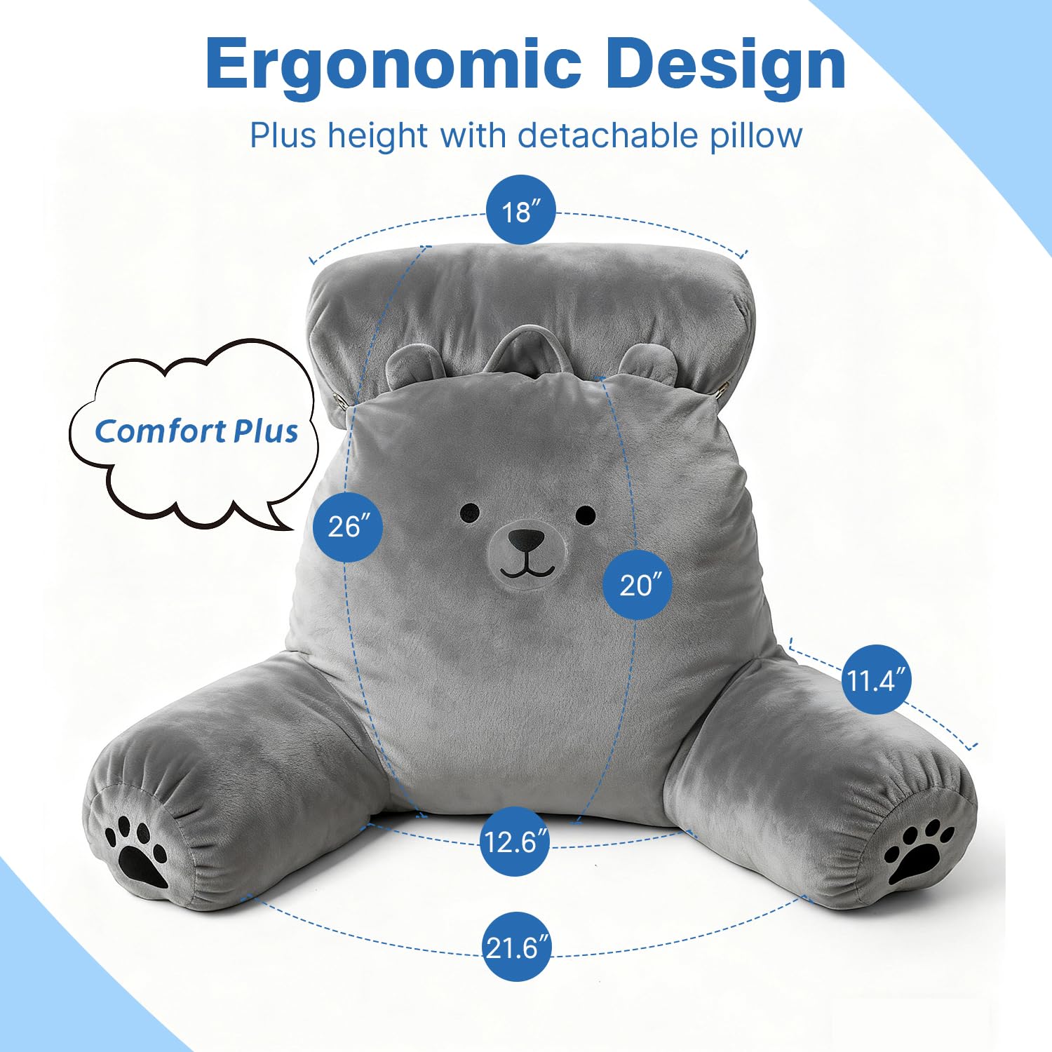 PZT Reading Pillow Plus polar bear design adds charm to back support