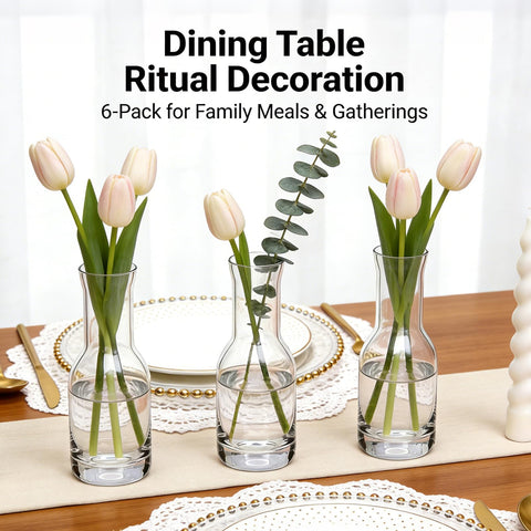 QAPPDA bud vase set of six for table centerpieces