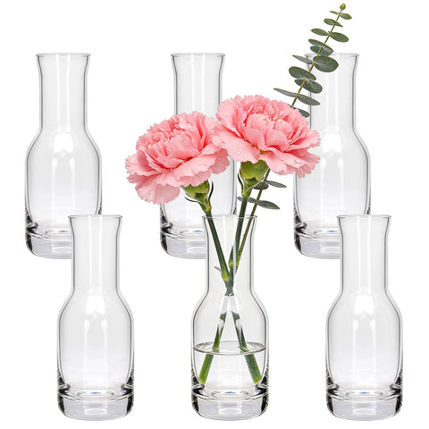QAPPDA 6-inch clear glass vase top view for elegant floral displays