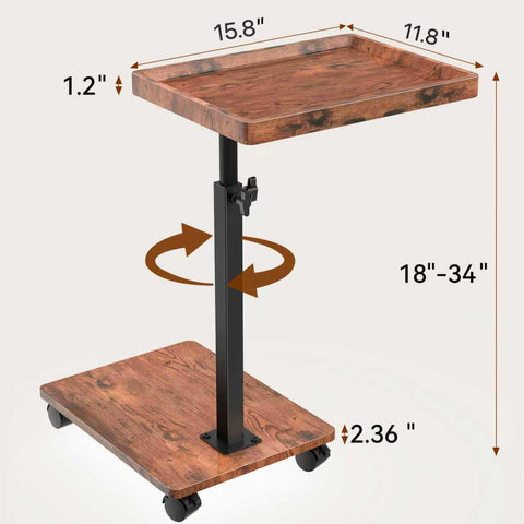 QAUUQQ C Table adjustable height for comfy serving from couch or bed