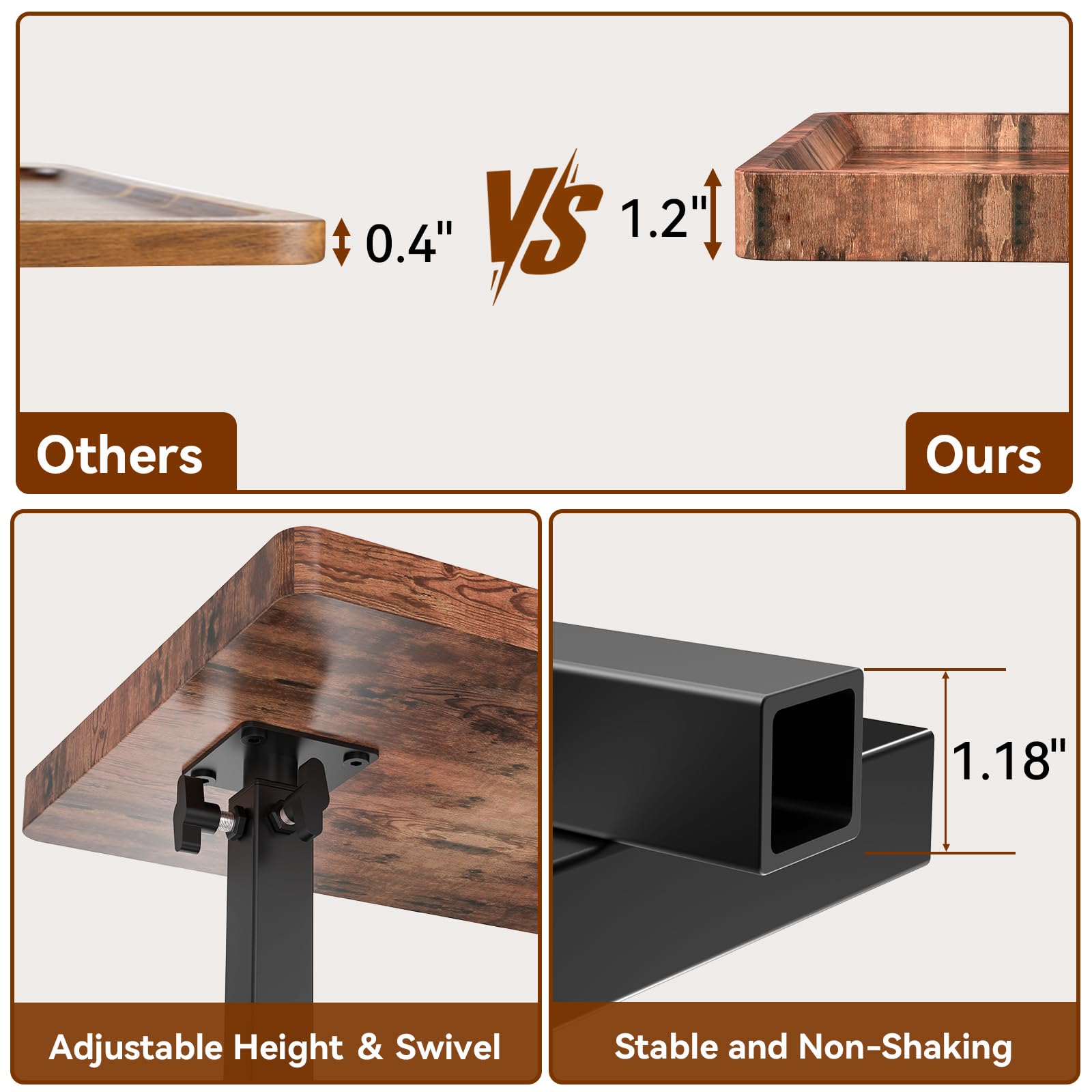 QAUUQQ C Table sturdy steel-wood frame for everyday durability