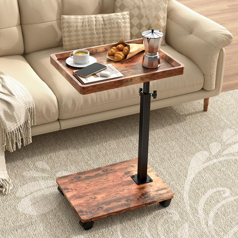 QAUUQQ C Table parked under the sofa for convenient, clutter-free storage