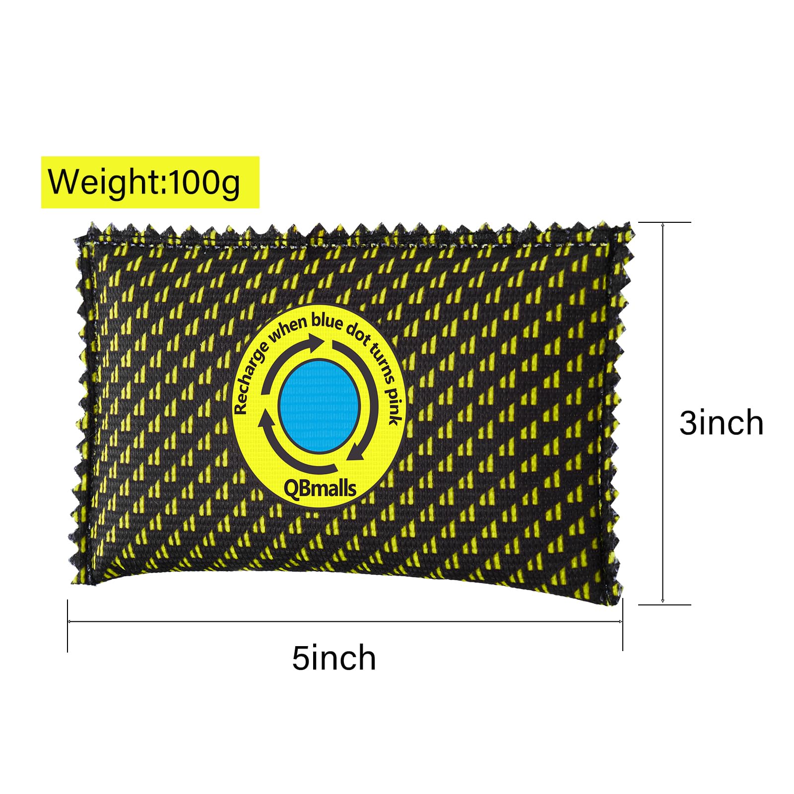 QBmalls desiccant pack activation via microwave demonstrates recharging.