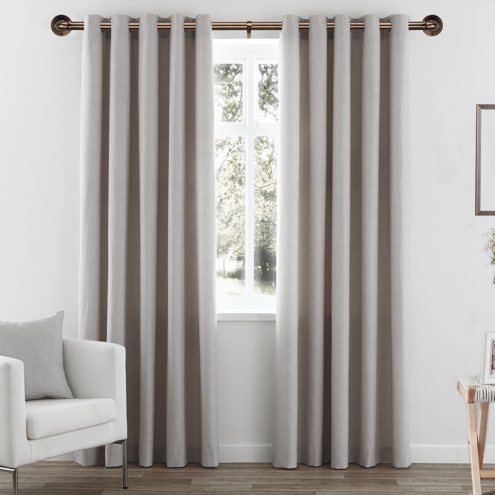 QBMVWF brass rod enhances kitchen, living, or patio with rustic-industrial decor.