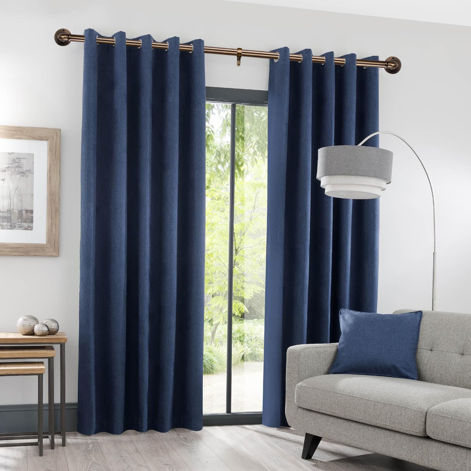 QBMVWF heavy-duty rod supports curtains up to 30 pounds for heavier fabrics.