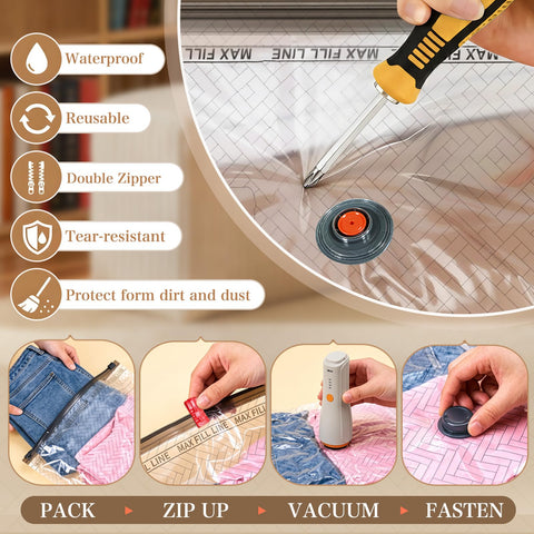 QcoQce bedding storage bags neatly organize blankets and pillows
