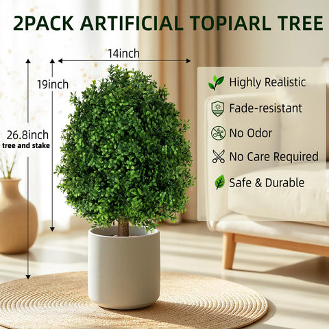 QCQHDU UV-resistant faux greenery topiary suitable for sun or rain