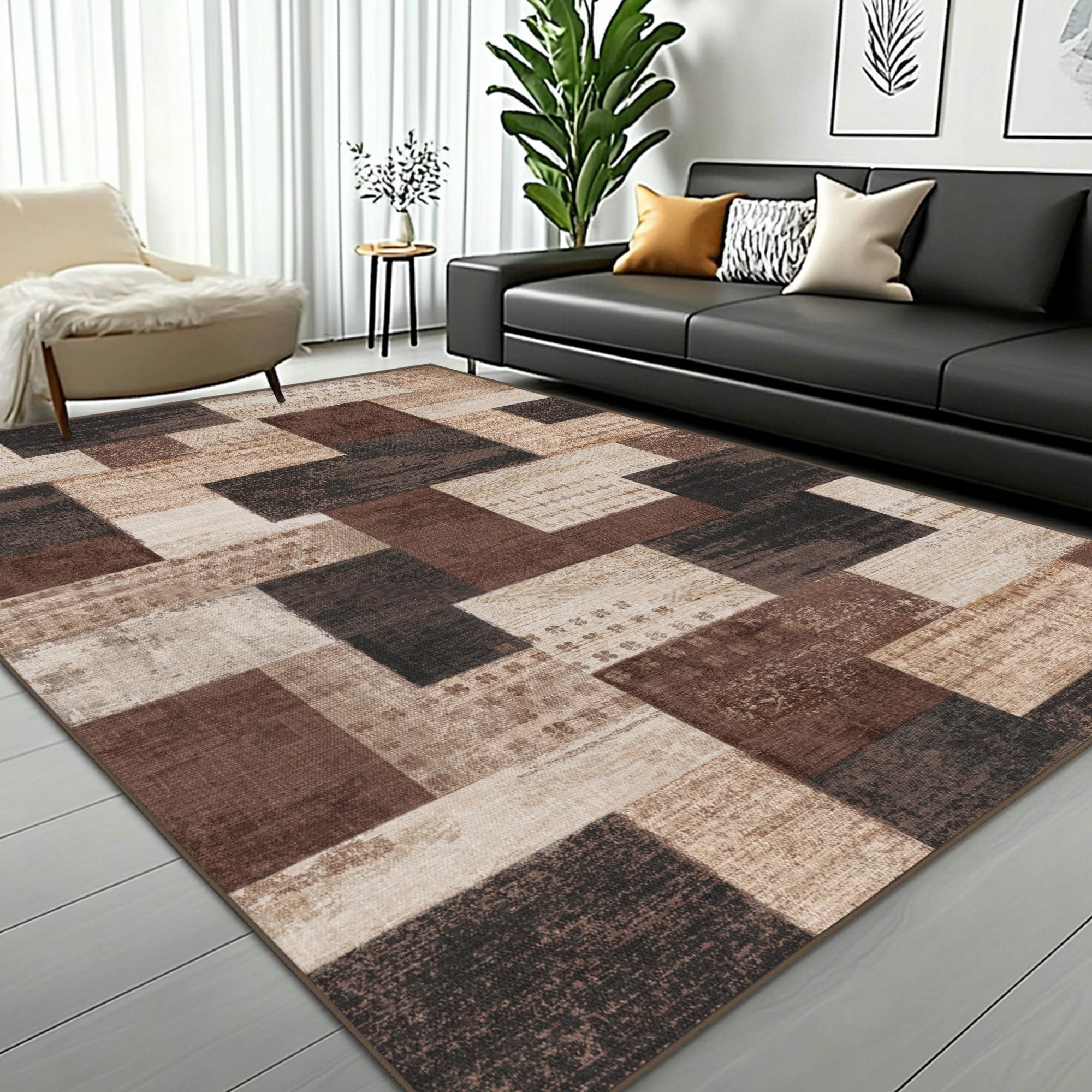 QDUIDU rug in a living room layout, showcasing size and scale.