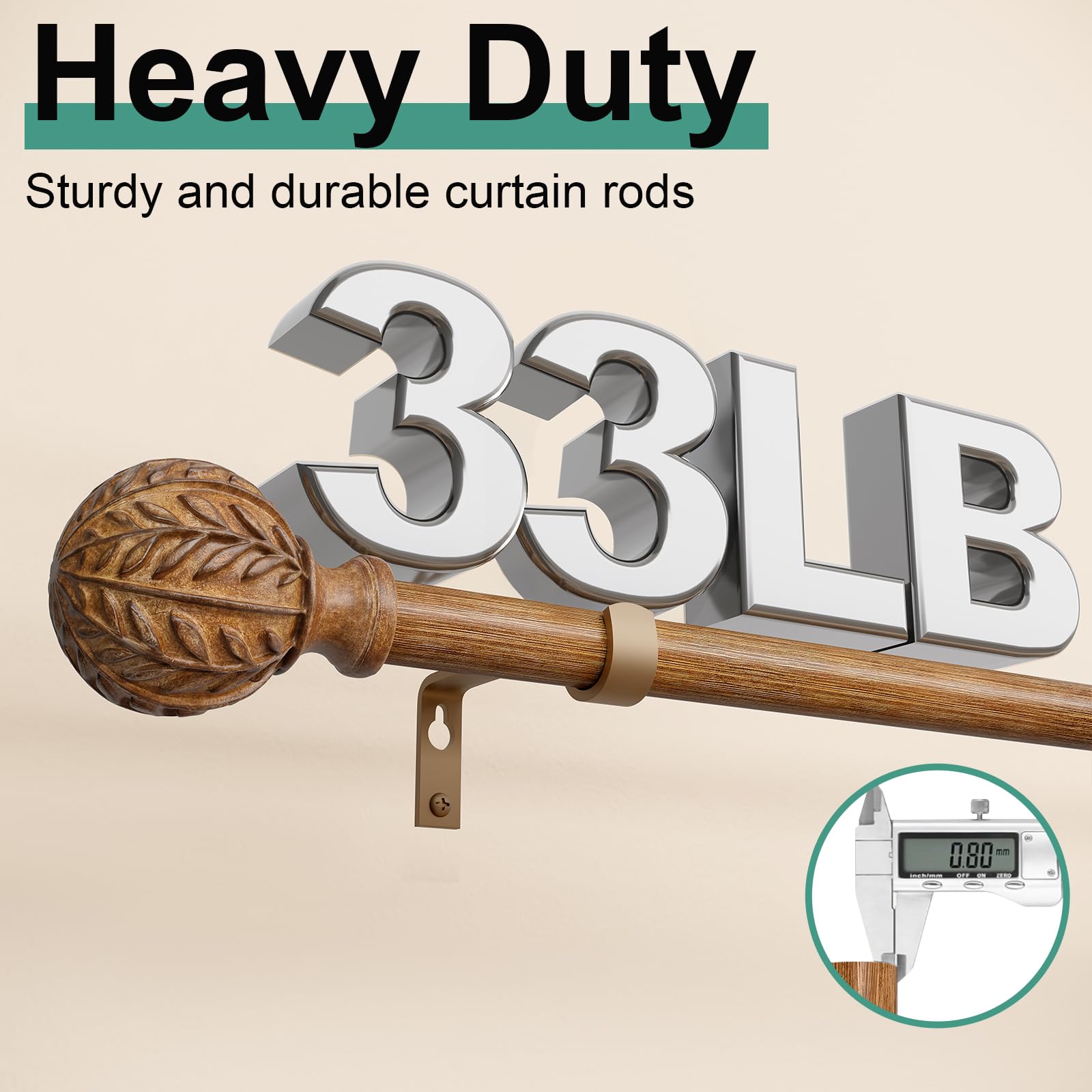 QDWIS 1in outer rod length adjustable to fit many window widths