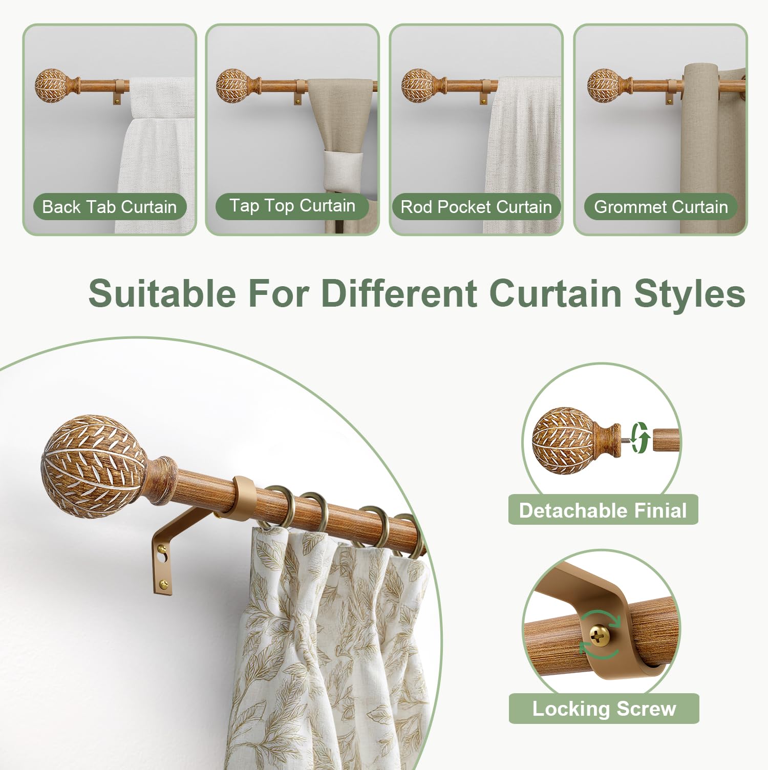 QDWIS adaptable curtain rod suits bedrooms, living rooms, dining rooms