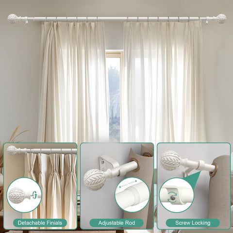 QDWIS Antique White curtain rod room setup demonstrates versatile styling