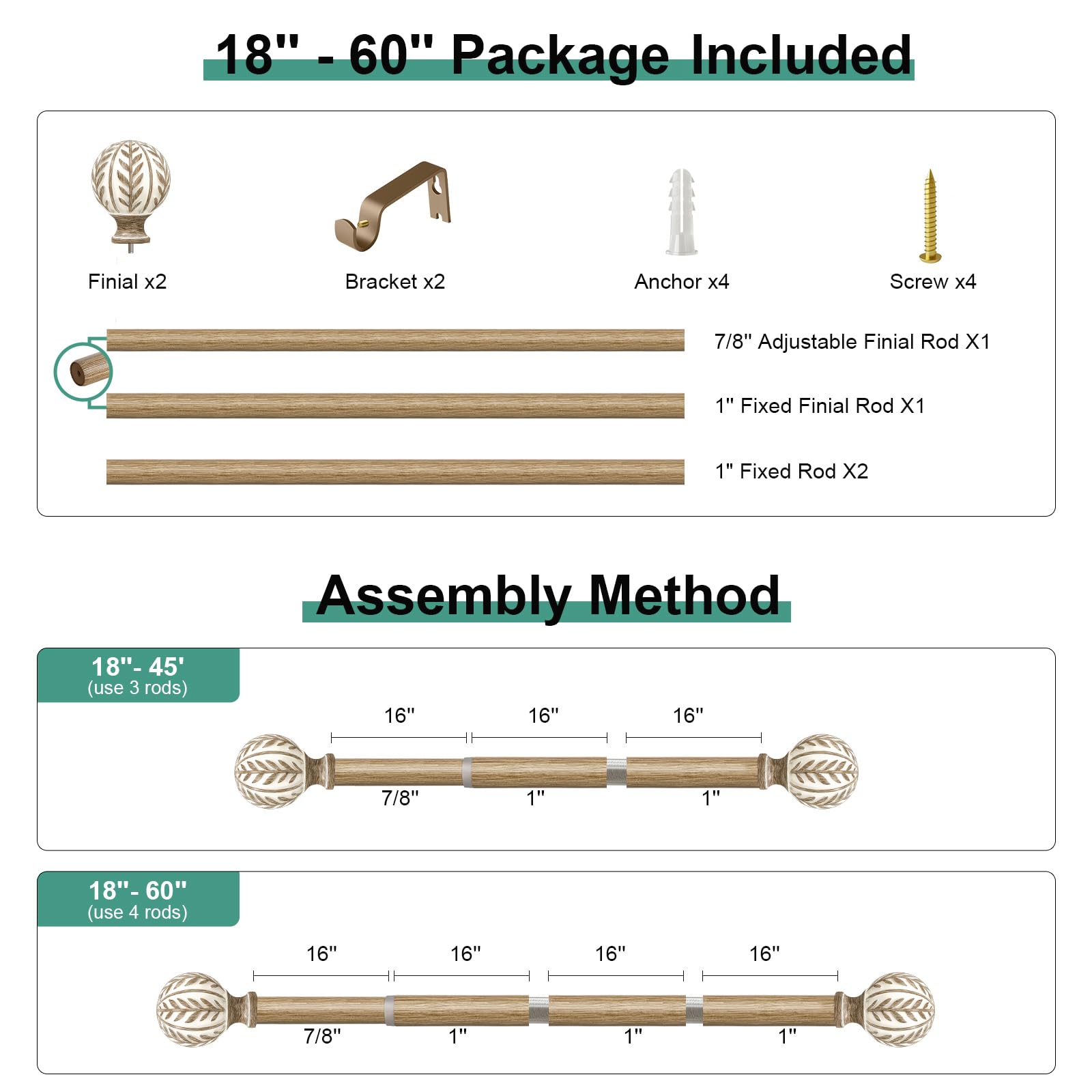 QDWIS decoration-ready rod ideal for nursery and outdoor balcony ambiance.