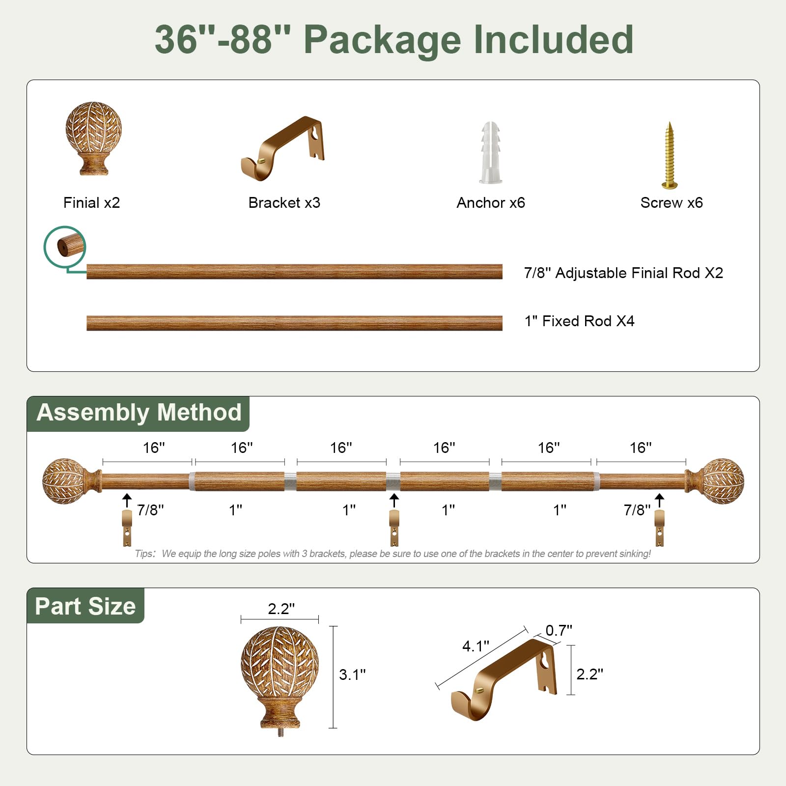 QDWIS boho-style rod enhances room aesthetics.