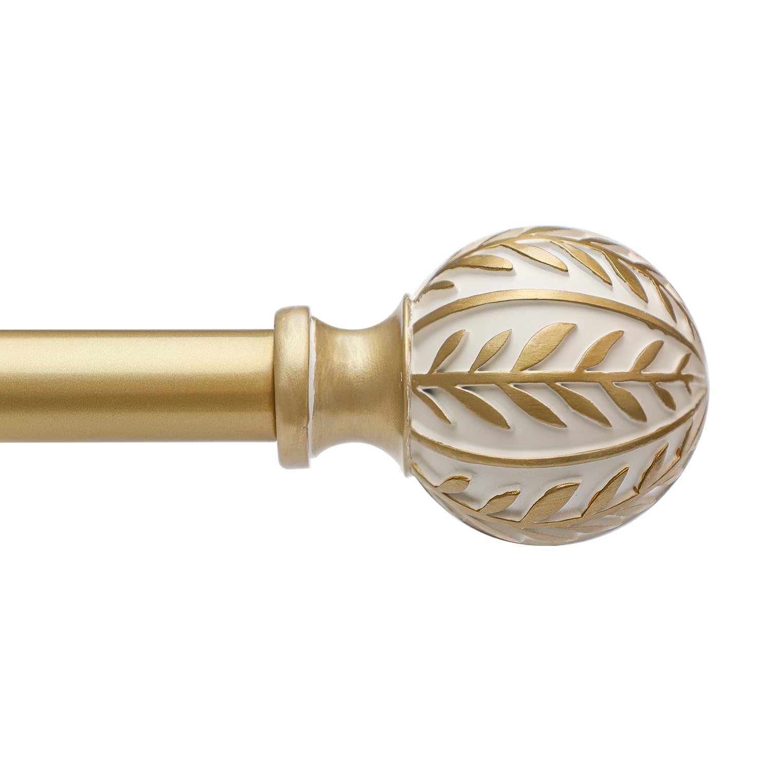 QDWIS gold curtain rods with leaf finials add rustic elegance and durability.