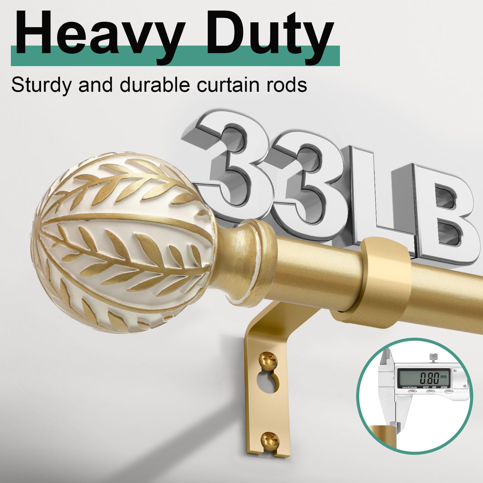 Heavy-duty brackets provide reliable support for everyday drapery.