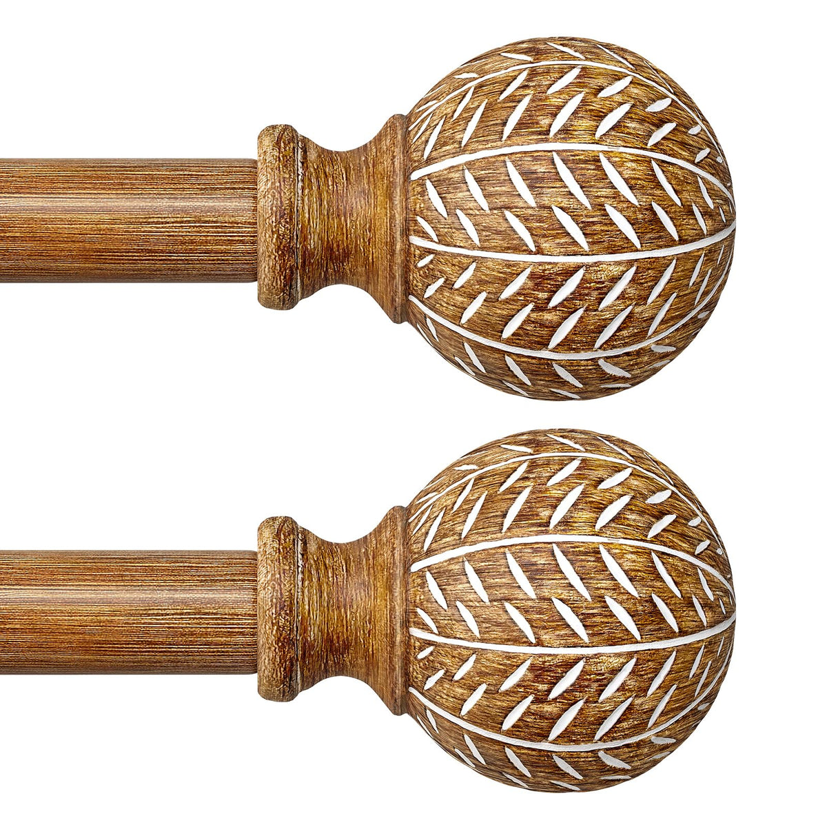 QDWIS imitation wood grain leaf finials add natural charm to any window