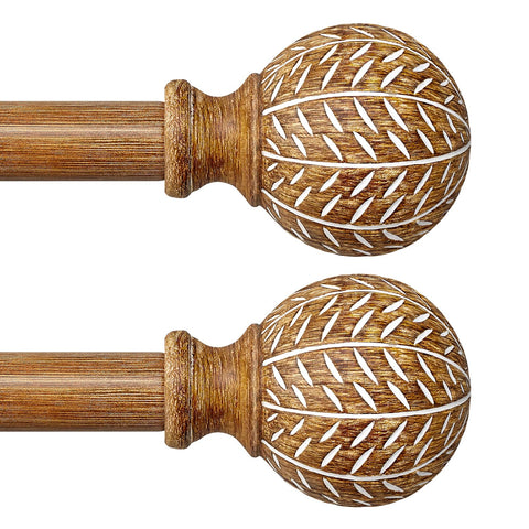 QDWIS imitation wood grain leaf finials add vintage charm to window decor