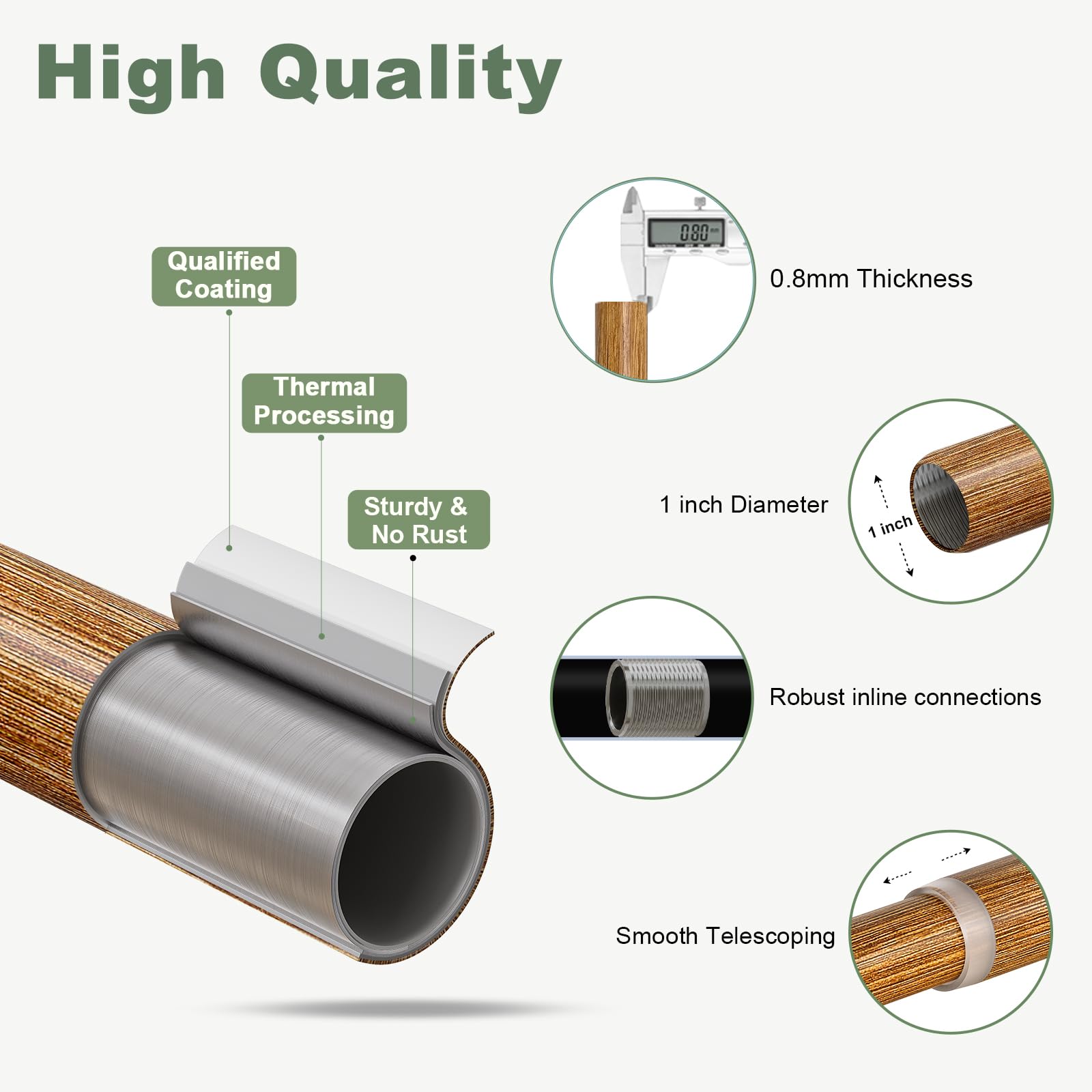 QDWIS telescopic sections enable precise length adjustments for fit