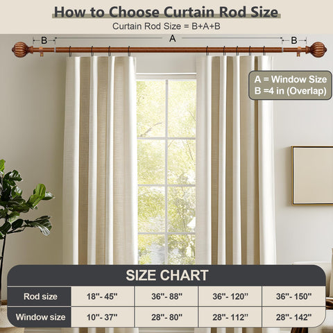 QDWIS vintage-inspired curtain rod complements bedroom décor with warmth.