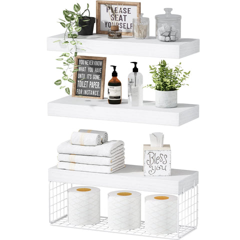 QEEIG bathroom shelves over toilet during installation for extra storage
