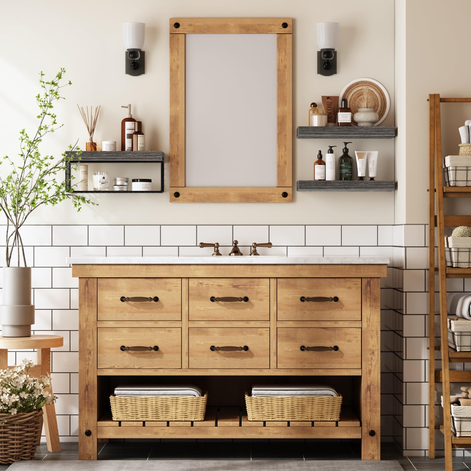 QEEIG invisible brackets on grey shelves for a clean look