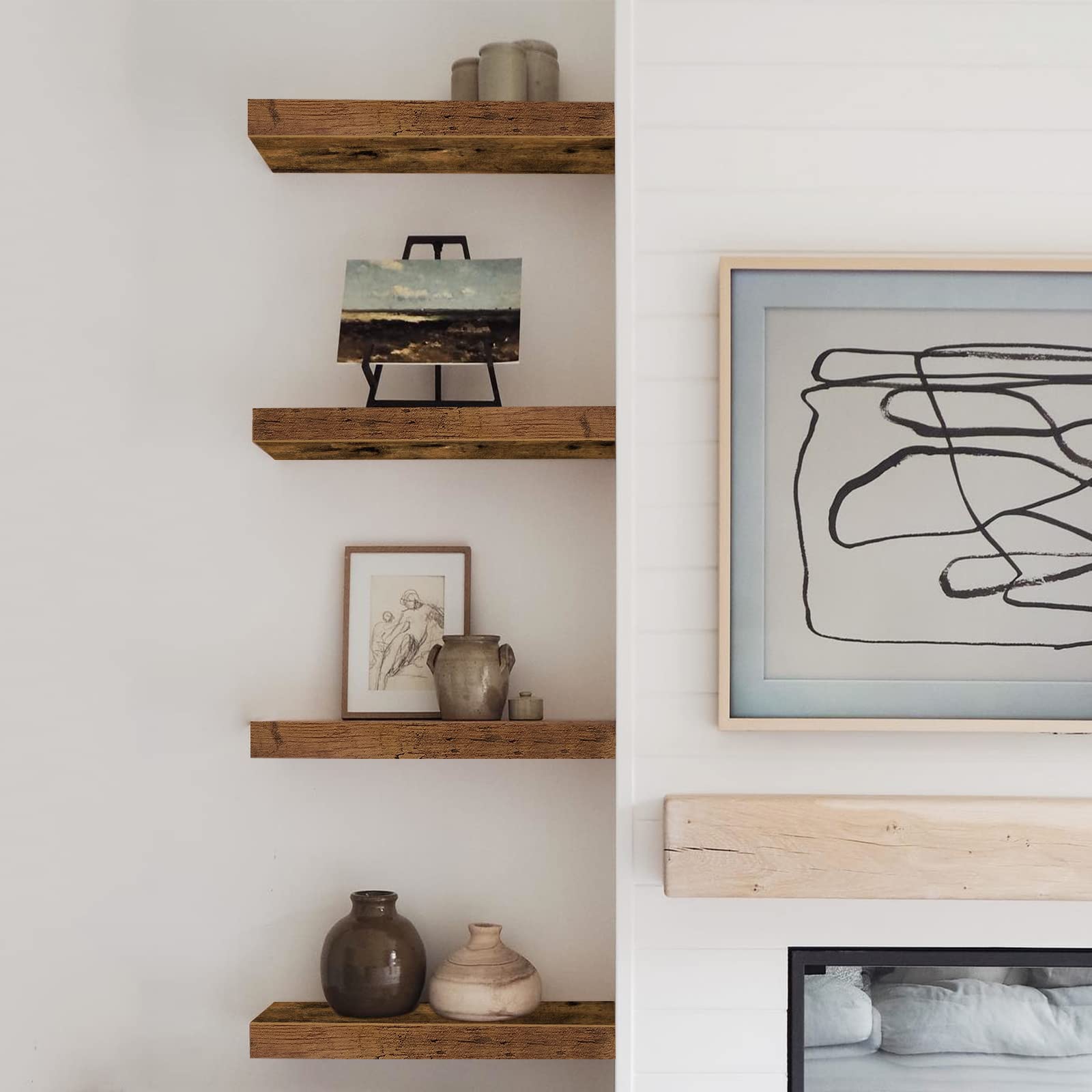 QEEIG vanity shelves offering accessible storage for toiletries