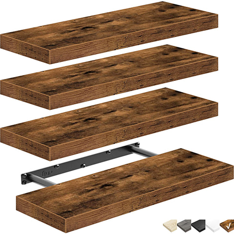 QEEIG floating shelves in bathroom wall display towels with sturdy 25 lb brackets