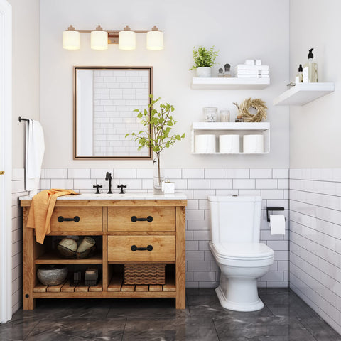 QEEIG floating wall shelves with brackets mounted on wall
