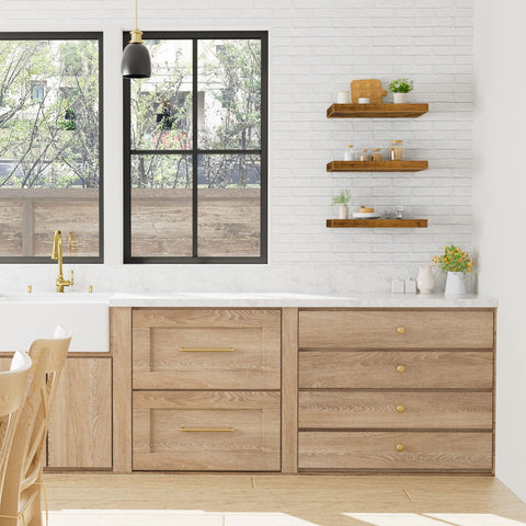 QEEIG invisible brackets create a clean farmhouse wall look.