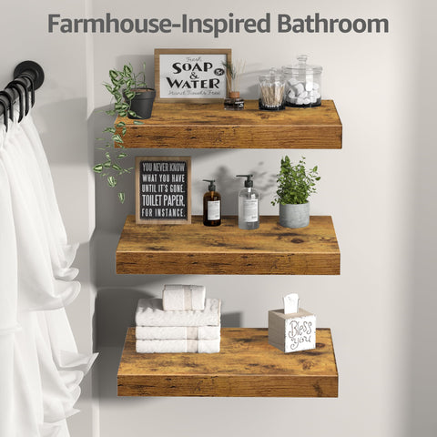 QEEIG three-shelf set maximizes small spaces in kitchen or bath.