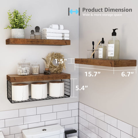 QEEIG 3-piece set for towels and toilet paper storage.