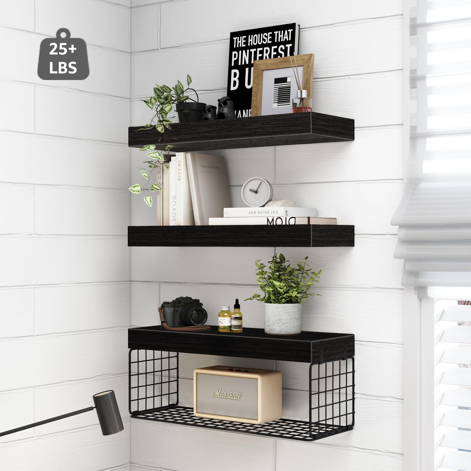 QEEIG bathroom shelves over toilet toilet paper storage capacity for four rolls.