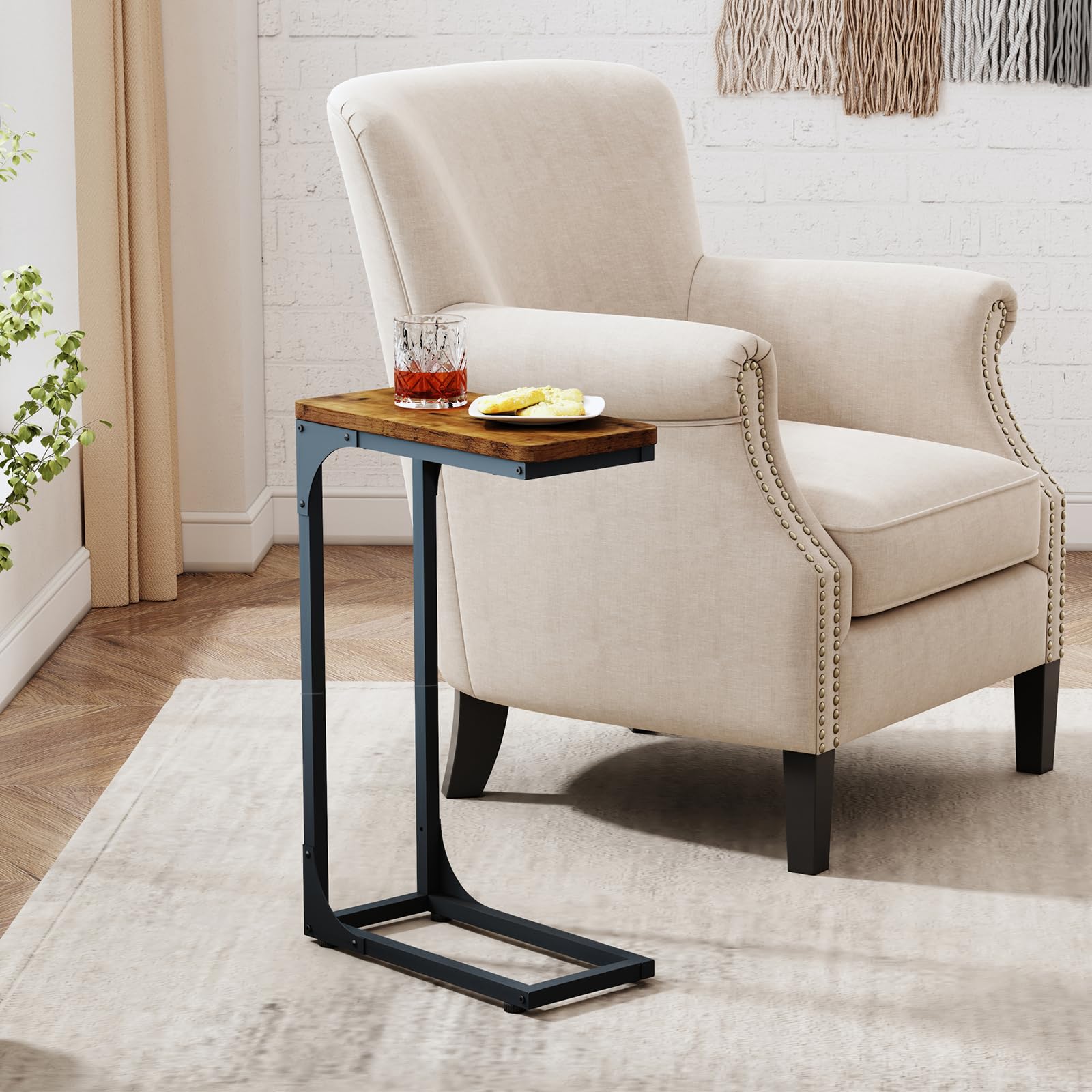 QEEIG narrow table designed for laptop work while lounging on the sofa