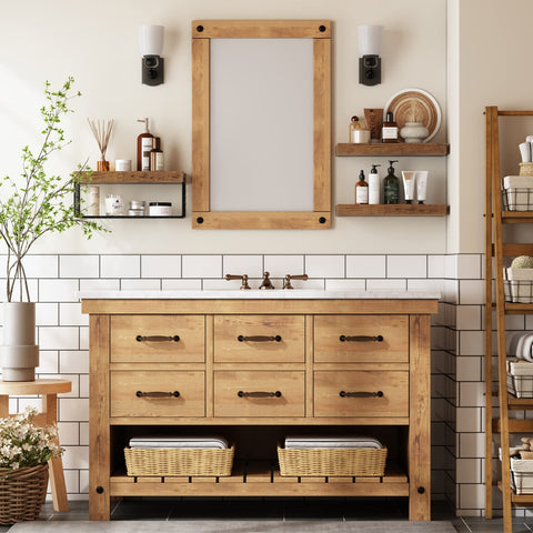 QEEIG patent design shelf adds distinctive farmhouse charm.