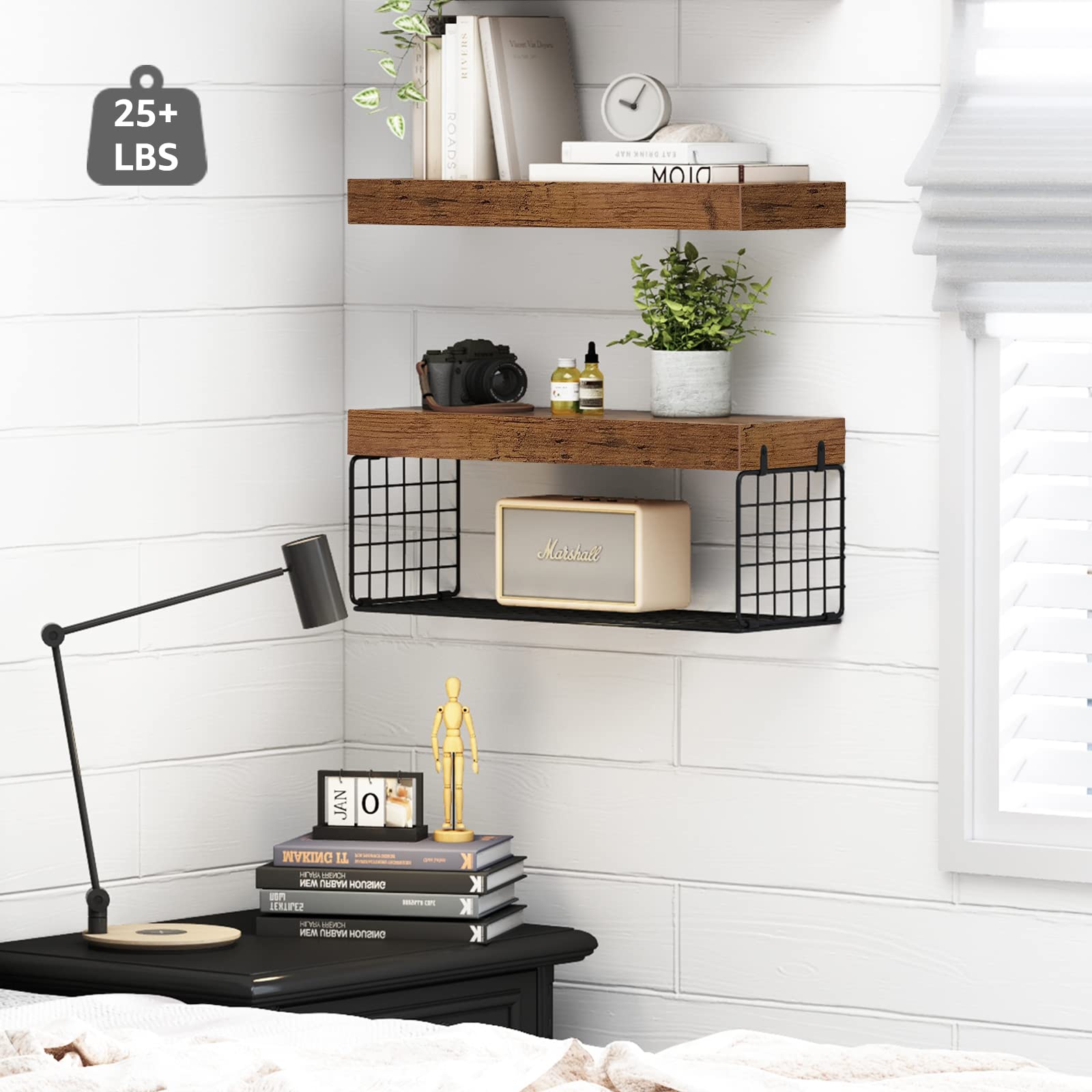 QEEIG toilet paper basket holds four rolls to reduce clutter