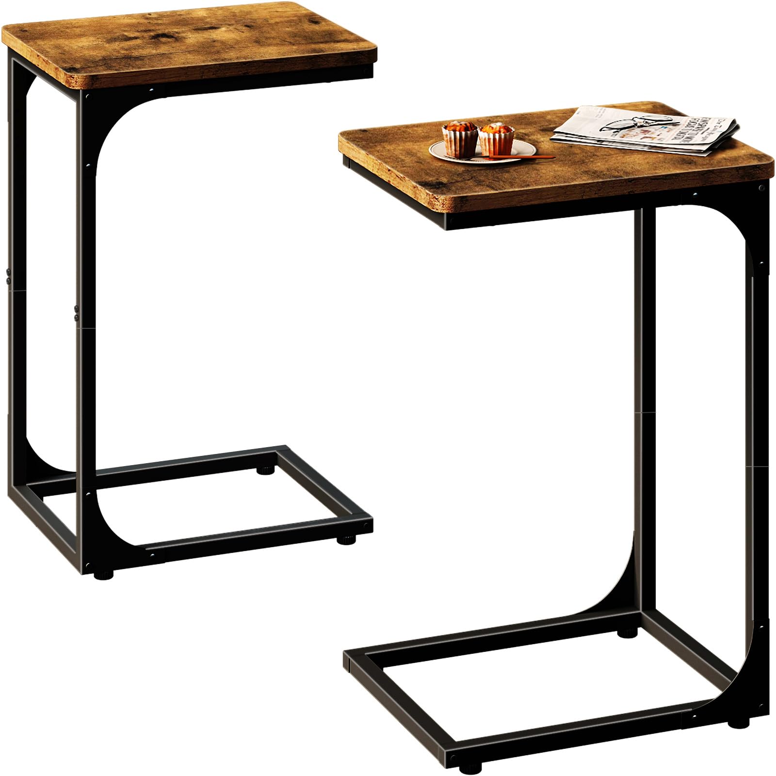 QEEIG two-pack C-table under couch for convenient laptop use