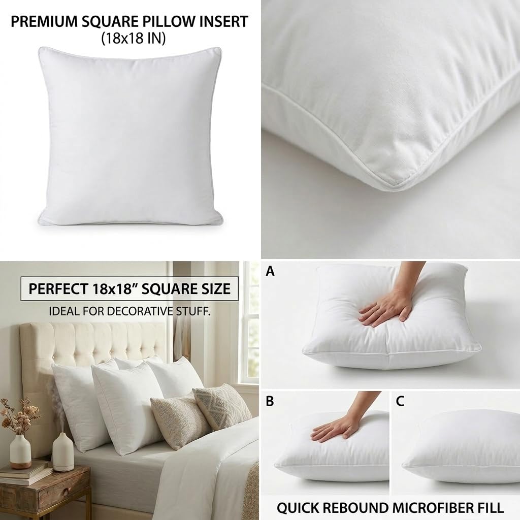 Qeils cushion insert in white used for bedroom decor and warmth
