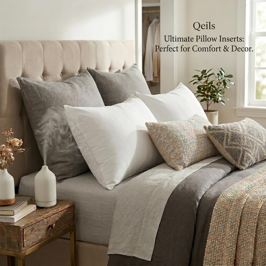 Qeils square white insert close-up fabric showcases soft polyester texture