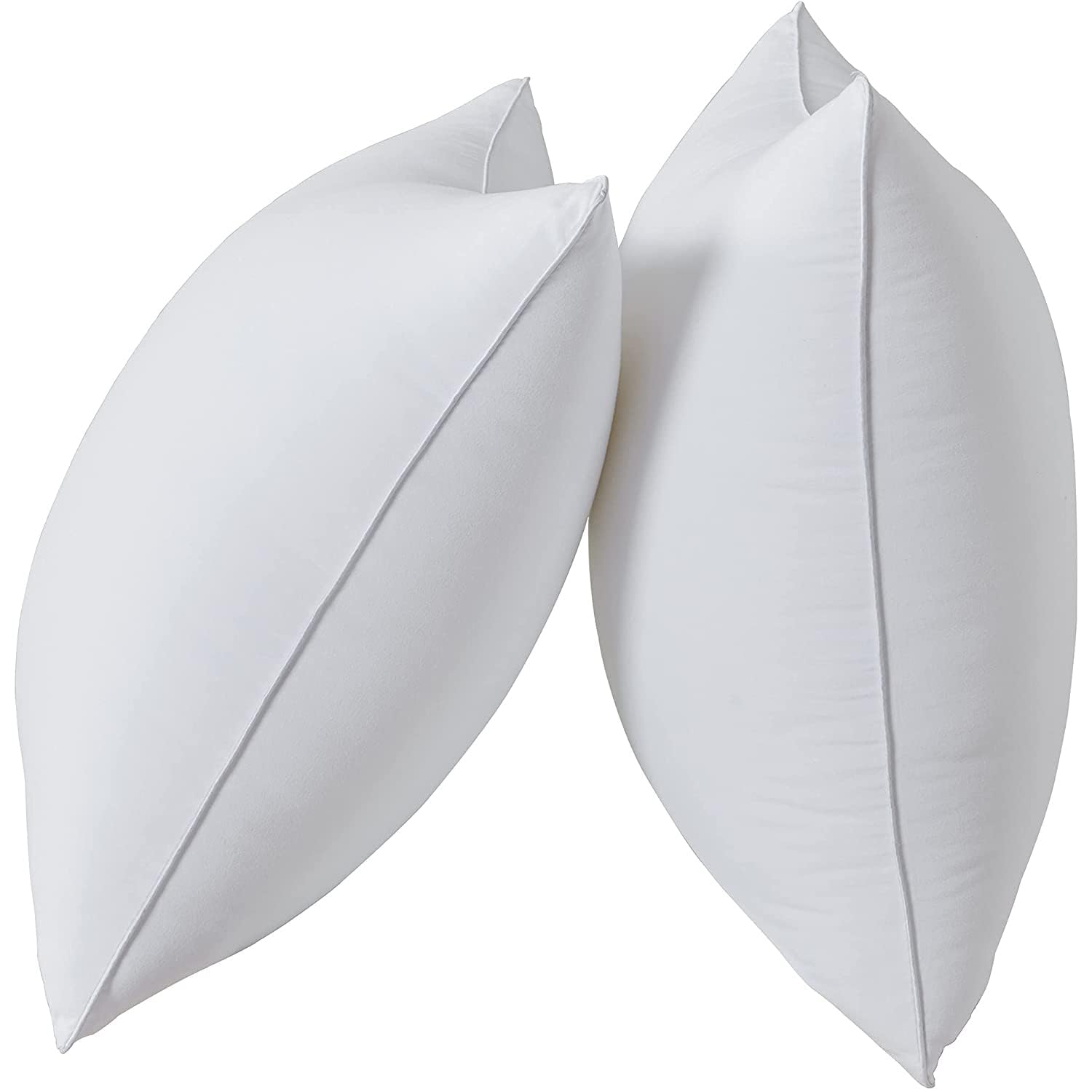 Qeils 18x18 pillow insert front view on sofa adds clean white accent
