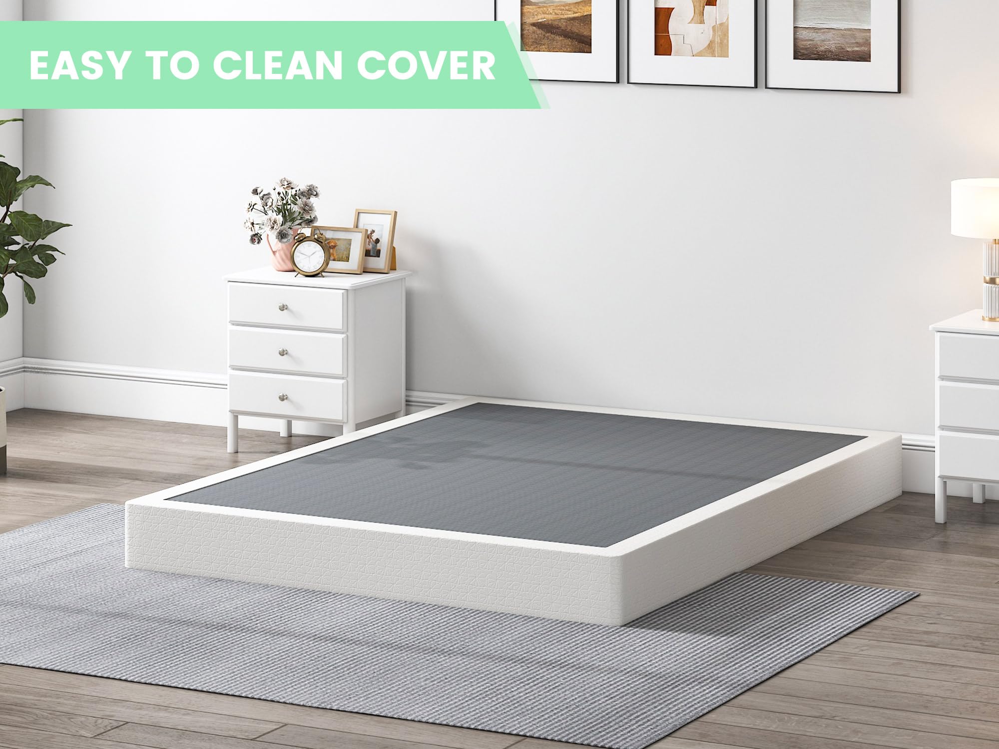 QEROMY deluxe jacquard cover prevents mattress slippage.