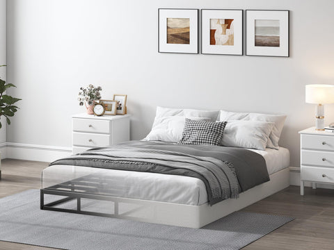 QEROMY low-profile design complements shorter mattresses and low-profile bed aesthetics.