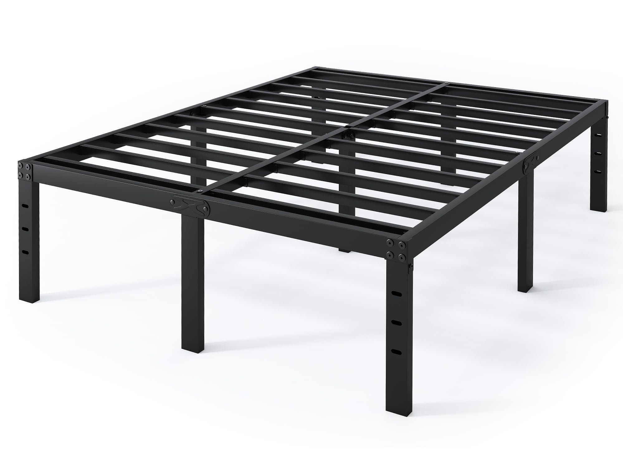 QEROMY no box spring needed frame supports a firm mattress