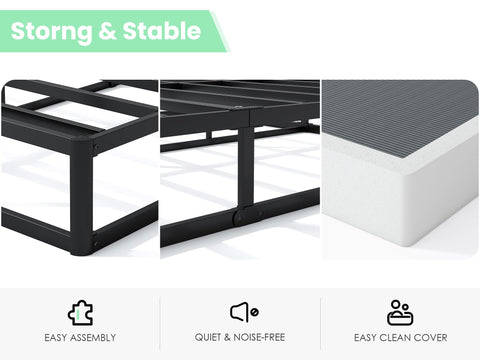 QEROMY jacquard cover prevents mattress sliding while adding clean bedroom aesthetics.